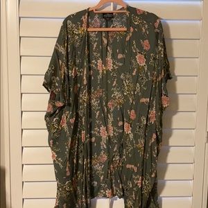 Dark green long kimono/swim cover up